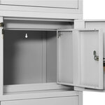 Armoire de bureau design moderne rangement 90 x 40 x 180 cm avec 3 étagères réglables en acier gris clair 02_0046912