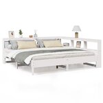 vidaXL Lit bibliothèque sans matelas blanc 180x200 cm bois pin massif