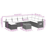 vidaXL Salon de jardin avec coussins 9 Pièces beige résine tressée