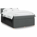 vidaXL Sommier à lattes de lit avec matelas Gris foncé 140x190cm Tissu