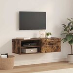 vidaXL Cabinet en Bois Chêne fumé 100 5 x 39 x 30 cm Bois d'ingénierie