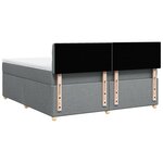 vidaXL Sommier à lattes de lit avec matelas Gris clair 180x200cm Tissu