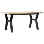 vidaXL Table basse cadre en Y 100x50x45 5 cm bois de pin massif acier