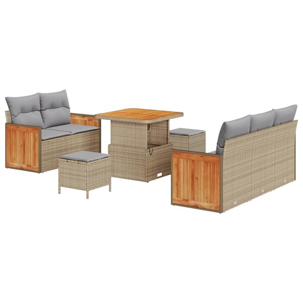 vidaXL Ensemble de canapé de jardin 8 Pièces beige et gris clair