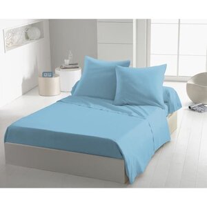 Drap plat microfibre 82 g - 180 x 290 cm - Bleu ciel