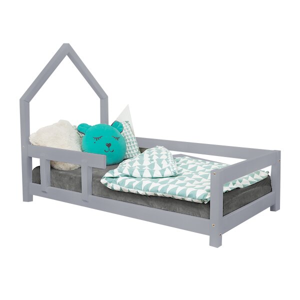 Lit cabane enfant POPPI 80 x 180 gris 2