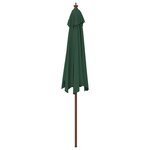 vidaXL Parasol de jardin avec mât en bois vert 299x240 cm