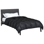 vidaXL Duvet d'hiver Noir 200 x 155 cm Satin et Microfibre