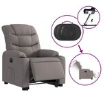 vidaXL Fauteuil inclinable électrique taupe tissu