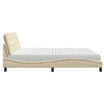 vidaXL Lit avec matelas crème 200x200 cm tissu
