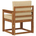 vidaXL Canapé d’extérieur Bois d'acacia massif et polyester Naturel