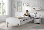 KIDDY Lit simple + Chevet + Barrière de lit + Coffre à jouets