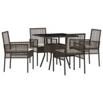 vidaXL Ensemble de salle à manger de jardin 5 pièces en poly rattan marron