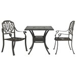 vidaXL Ensemble de bistrot 3 Pièces bronze aluminium coulé