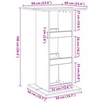 vidaXL Table de Bar avec Rangement Chêne Noir 60x60x102 cm Bois d'Ingénierie