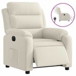 vidaXL Fauteuil inclinable électrique Crème Velours
