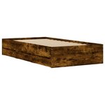vidaXL Cadre de lit et tiroirs chêne fumé 90x190 cm bois d'ingénierie