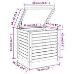 vidaXL Boîte de rangement de jardin 60x50x55 cm bois d'eucalyptus