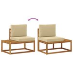 vidaXL 4 pc Ensemble de canapés d'extérieur Naturel et Beige