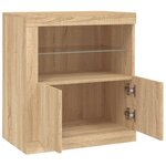 vidaXL Buffet avec lumières LED chêne sonoma 60 5x37x67 cm