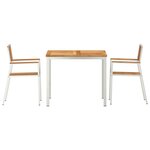 Ensemble de dîner de jardin 3 pièces en bois massif de teck vidaXL