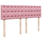 vidaXL Sommier à lattes de lit avec matelas Rose 160x200 cm Velours