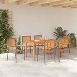 vidaXL Ensemble de salle à manger pour jardin 7 Pièces Gris Poly rotin