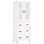 vidaXL Buffet haut Blanc 69 5x34x180 cm Bois d'ingénierie
