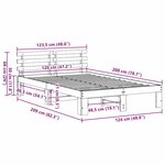 vidaXL Cadre de lit avec tête de lit Blanc 120 x 200 cm Pin massif