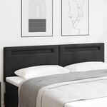 vidaXL Tête de lit LED Noir 180 cm Cuir synthétique