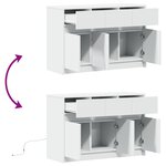 vidaXL Meuble TV avec LED blanc 91x34x61 cm bois d'ingénierie