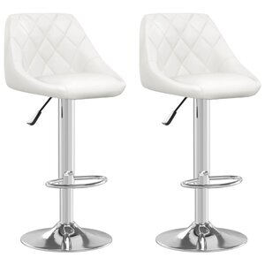 vidaXL Tabourets de bar lot de 2 blanc similicuir