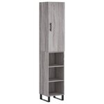 vidaXL Buffet haut Sonoma gris 34 5x34x180 cm Bois d'ingénierie
