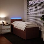 vidaXL Sommier à lattes de lit avec matelas Rose 90x190 cm Velours