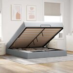 VidaXL Cadre de lit ottoman et matelas gris clair 160x200cm tissu