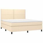 vidaXL Sommier à lattes de lit avec matelas Crème 180x200 cm Tissu