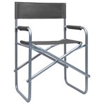vidaXL Chaises de metteur en scène lot de 2 Acier Gris