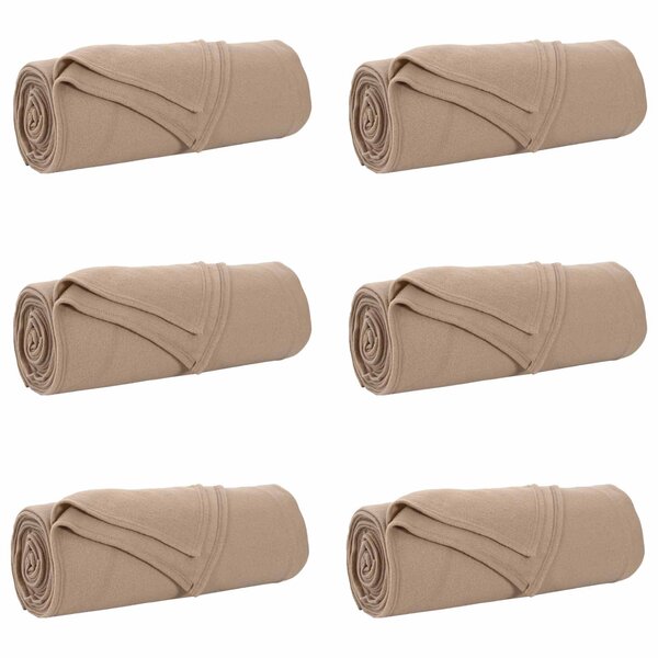 vidaXL Couvertures à jeter 6 Pièces Camel 350 x 270 cm Toison