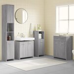 vidaXL Ensemble de meubles de salle de bain 4 Pièces Sonoma gris