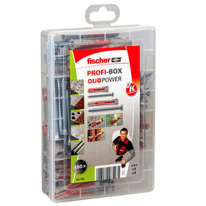 Fischer ensemble de chevilles avec vis profi-box duopower 150 pcs