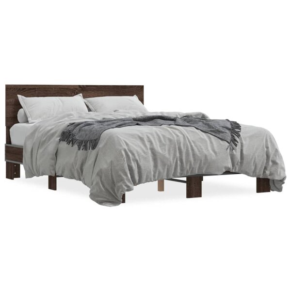 vidaXL Cadre de lit sans matelas chêne marron 135x190 cm