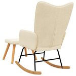 vidaXL Chaise à bascule avec tabouret Crème Tissu