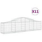 vidaXL Paniers à gabions arqués 11 Pièces 200x30x40/60 cm Fer galvanisé