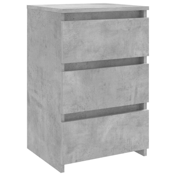 vidaXL Table de chevet Gris béton 40x35x62 5 cm Aggloméré