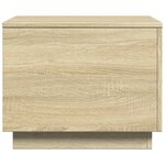 vidaXL Table basse avec lumières LED chêne sonoma 50x50x40 cm