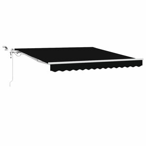 vidaXL Auvent Rétractable Noir 300 x 250 cm Polyester et métal
