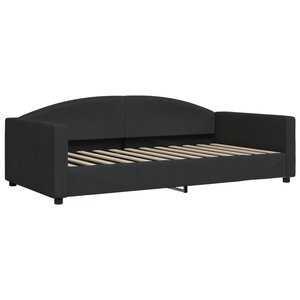 vidaXL Lit de repos sans matelas noir 100x200 cm tissu