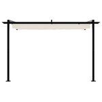 vidaXL Gazebo mural Crème Acier