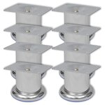 vidaXL Pieds ronds de canapé 8 Pièces Chrome 60 mm
