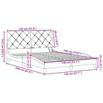 vidaXL Cadre de lit avec LED sans matelas taupe 140x190 cm tissu